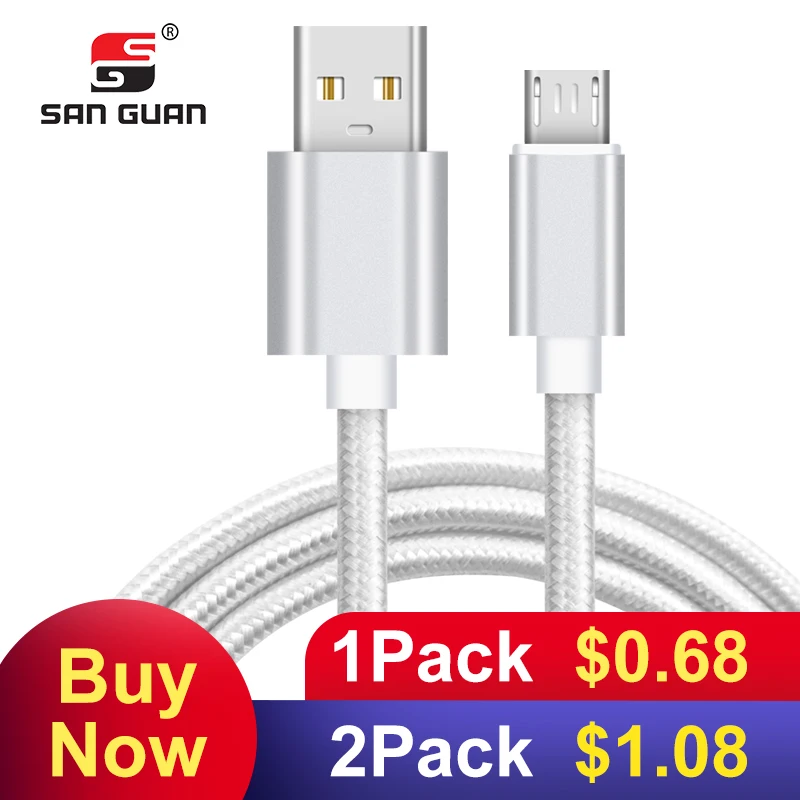 2A нейлоновый Micro USB кабель для быстрой зарядки USB кабель для передачи данных для samsung Vivo LG lenovo Tablet Android мобильный телефон usb зарядный шнур