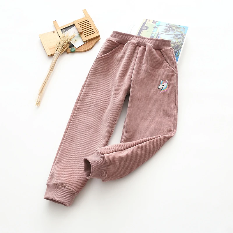 Новинка Осень/Зима 2021 модели для детей тяжелые хлопковые брюки с вышивкой пони