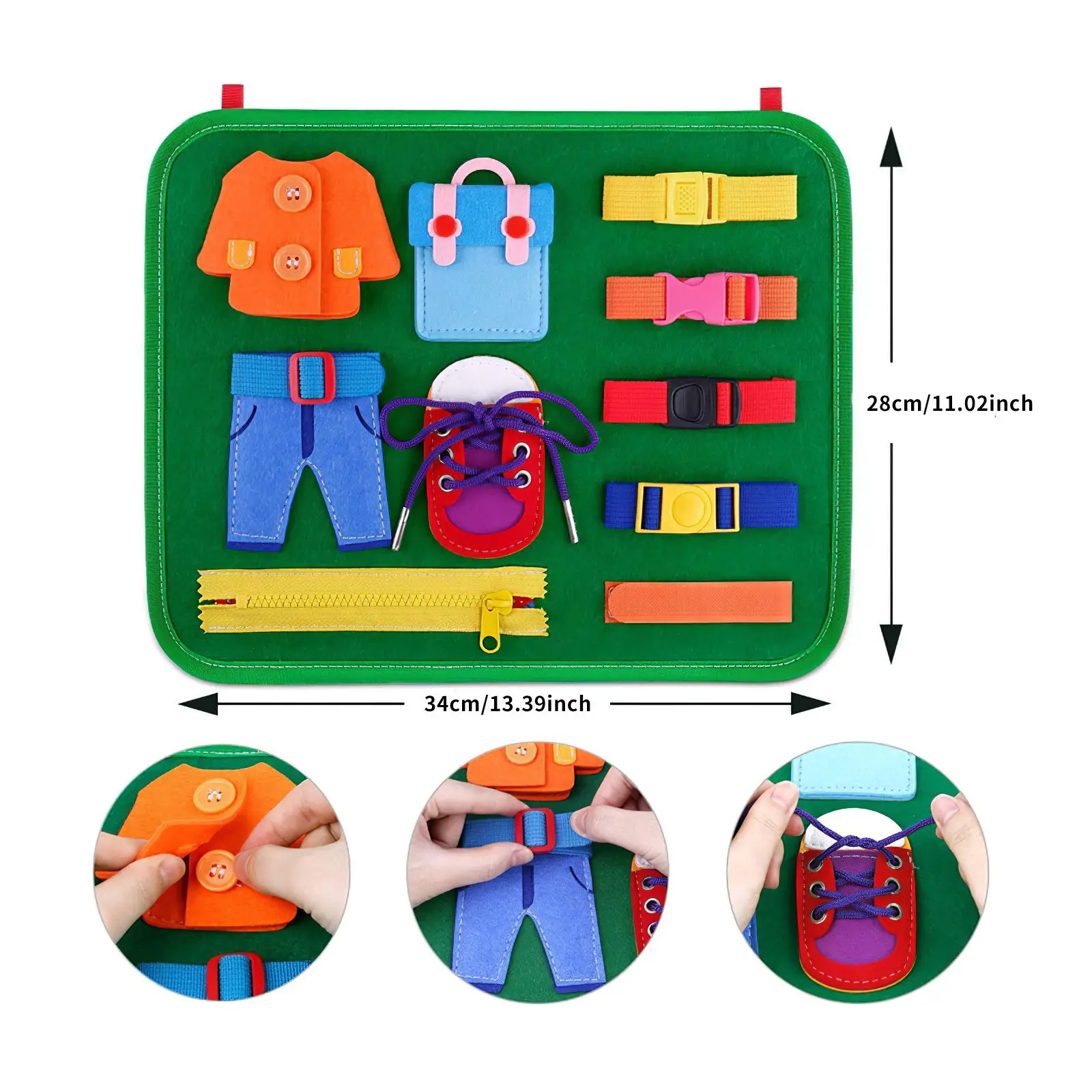 

Children's Educational Dressing Board Toddler Zippered Button Activity Busy Board Montessori Teaching Equipment Toys