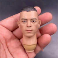 16th qotoys qom 1018 green orange the chinese hero volunteer asia soldier head sculpture model can fit mostly 12inch body doll