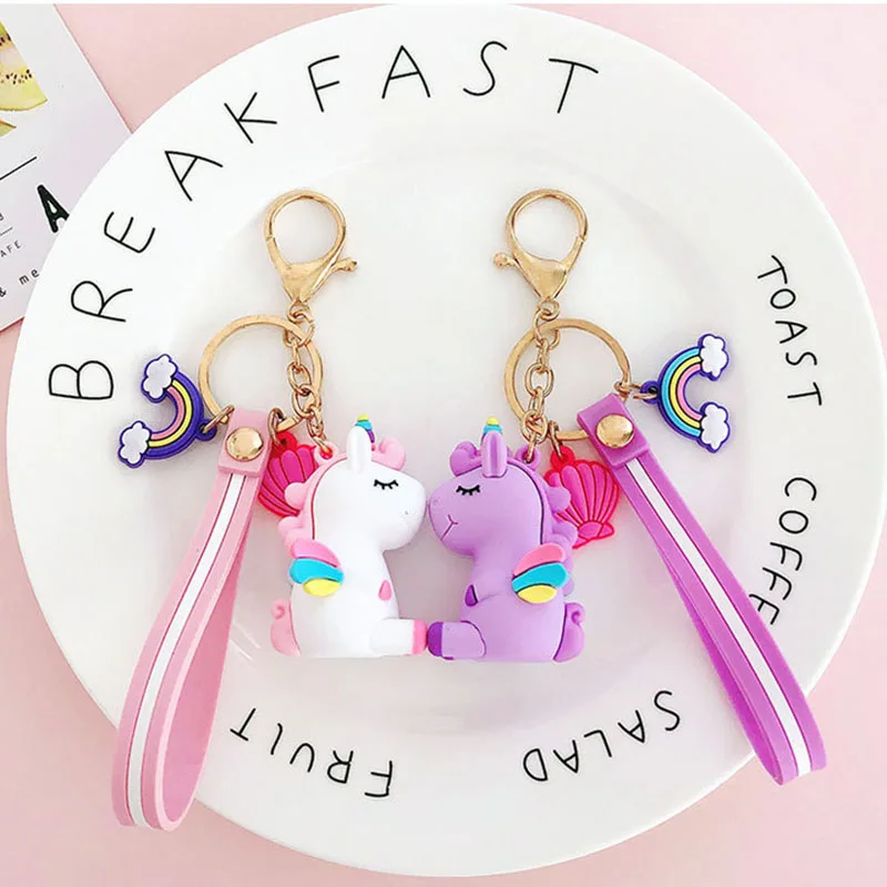 Милый силиконовый брелок в виде единорога маленькой лошади сумка для пары