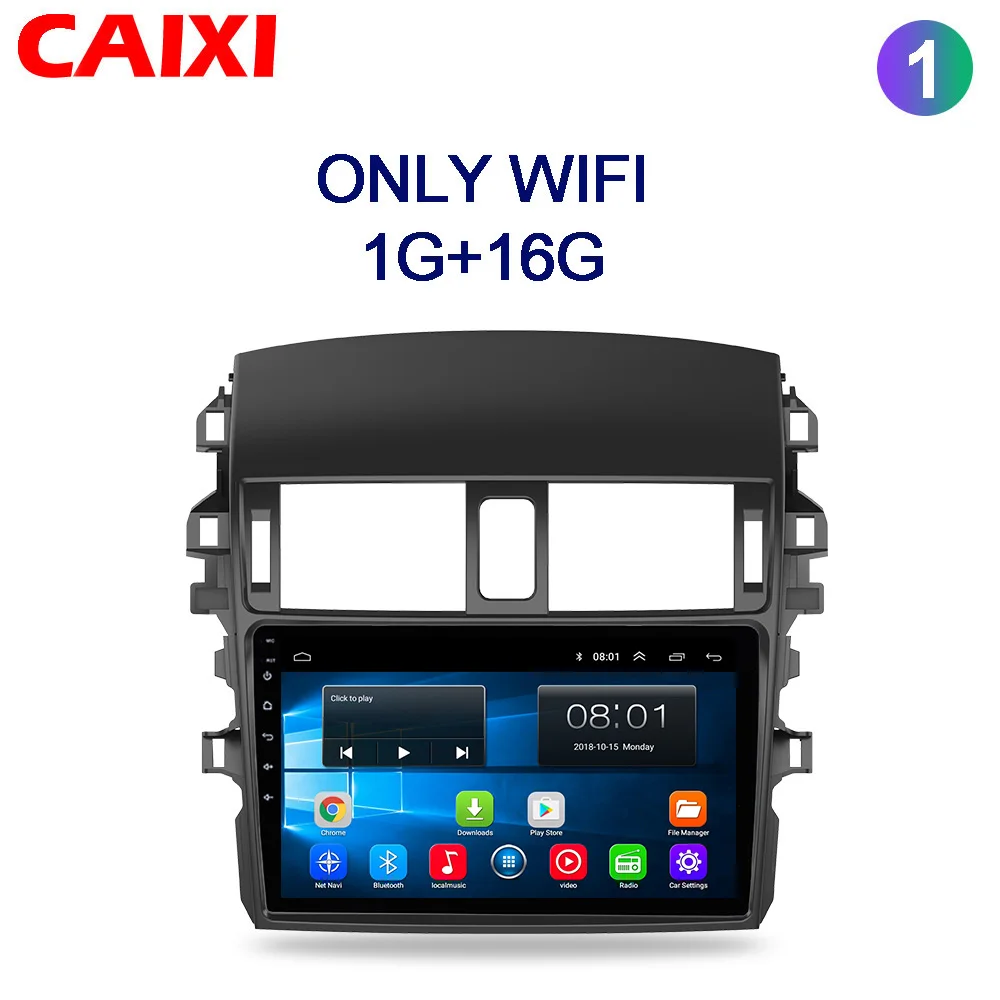 cx-co-1 Автомобильный android 8,1 2Din радио мультимедиа плеер для Защитные чехлы для сидений, сшитые специально для Toyota Corolla E140/150 2007 2008 2009 2010 2011 2012 2013- Оперативная память 2G - Цвет: cx-co-1