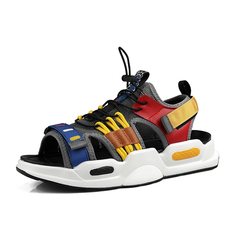 

Летние мужские сандалии на застежке-липучке; Мужская Летняя обувь; 2020; Модная разноцветная Повседневная пляжная обувь; Размеры 39-44