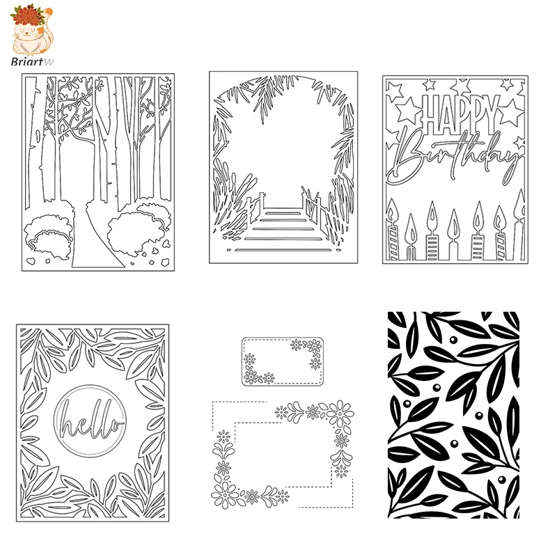 

Рамка кружевная рамка с днем рождения лес металлические Вырубные штампы для рукоделия Скрапбукинг искусственное тиснение ремесла 2021 Новин...