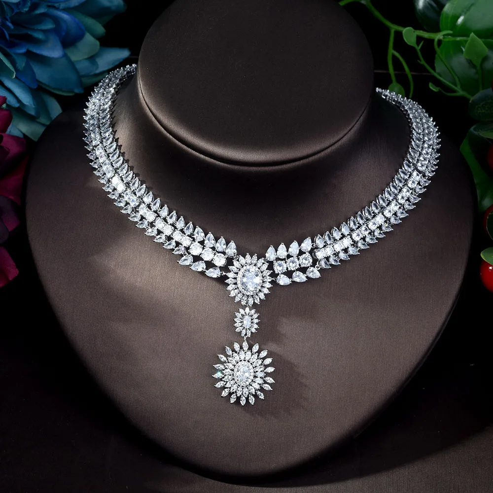 HIBRIDE нигерийский 4 шт. Свадебные циркониевые Ювелирные наборы для женщин вечерние