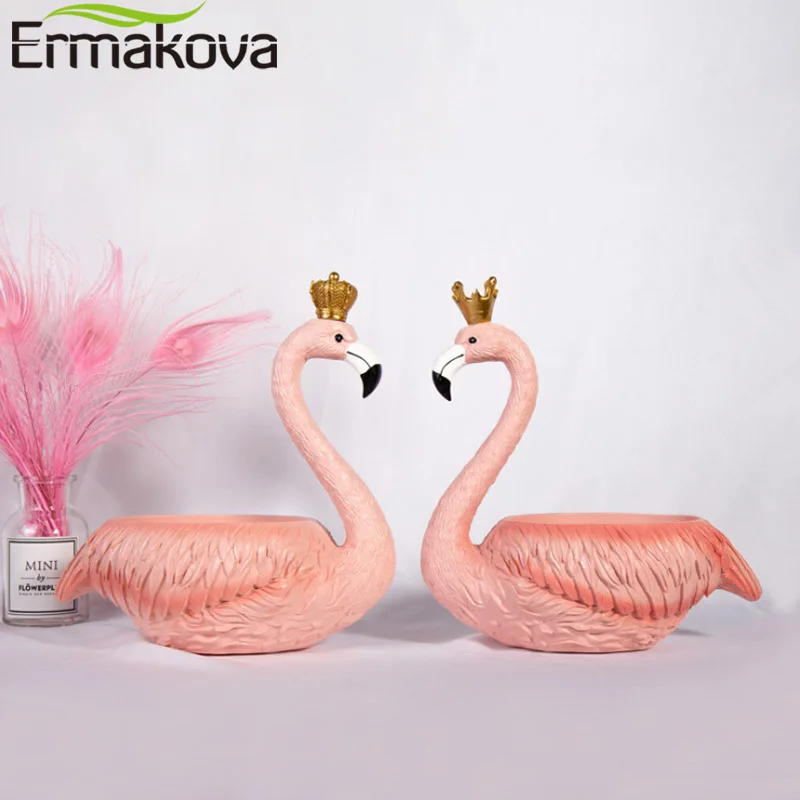 ERMAKOVA Смола Фламинго Статуэтка ремесла пара статуя рабочего стола офисное