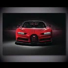 Картина на стену Bugatti Chiron с изображением автомобиля Красного суперкар, художественные постеры и принты на холсте для украшения гостиной