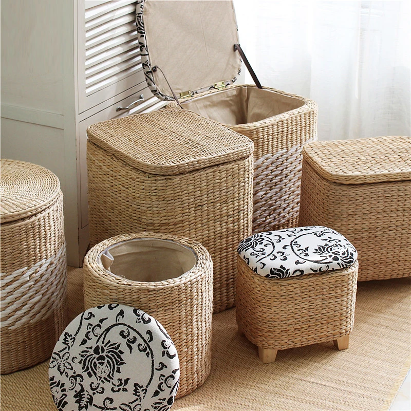 150 кг подшипник ротанговая плетеная табуретка хранения Османской