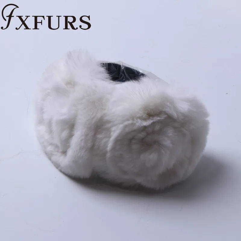 ZDFURS* зимние наушники с натуральным кроличьим мехом, теплые наушники, прекрасная роза, ушные сережки, русские женские, из натурального меха, плюшевые наушники, натуральный мех - Цвет: white