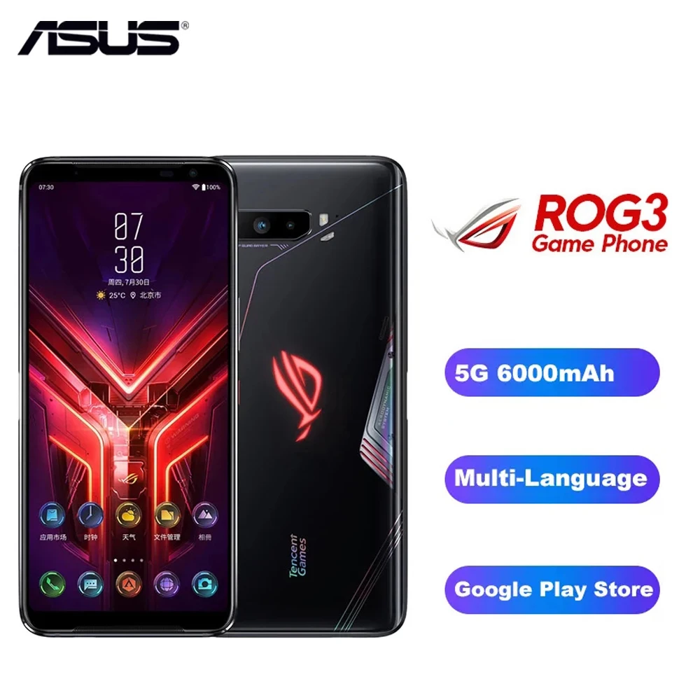 Asus ROG Phone 3 ZS661KS 5G игровые смартфоны 6 59 '཈ ГБ 512 Snapdragon865 плюс 6000 мА/ч 64MP NFC Android10 30 Вт