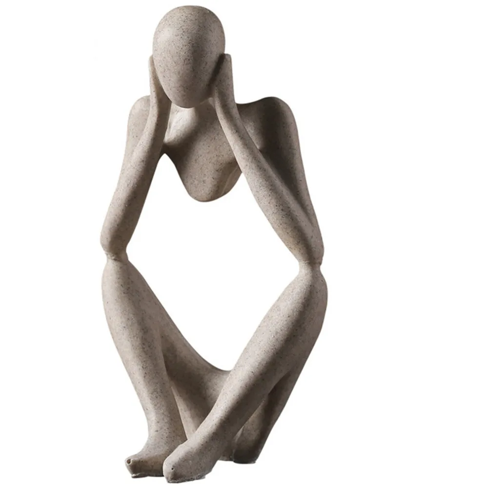 

Nordic Abstract Thinker Statue Resin Figure Decoration Office Of The House Desktop Decor Handcrafted Sculpture Modern Art