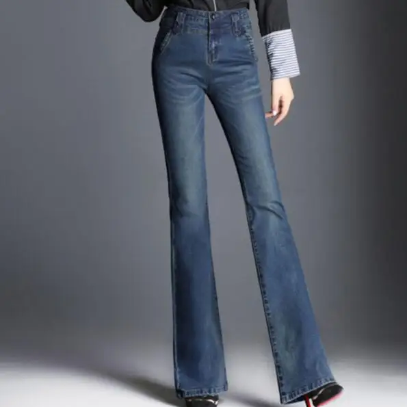 Новинка 2019 года женские ботинки с вырезами длинные Стрейчевые синие широкие