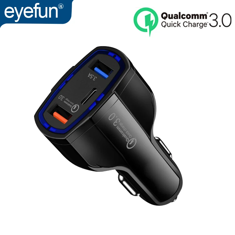 Быстрое зарядное устройство Eyefun USB 3 0 Автомобильное type c быстрое Универсальный