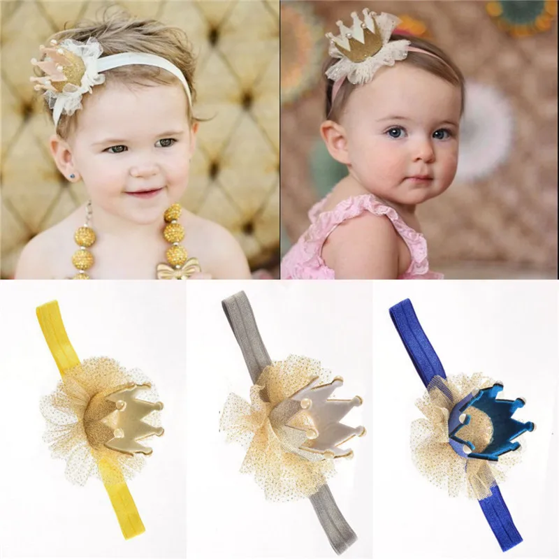 1 шт. детские кружевные ободки Принцесса эластичный цветок Детские ленты для