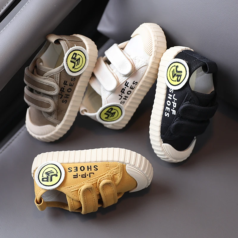 

Comfortable Canvas Black Children's Shoes Student's Leisure Boys'slip-Proof Soft-Soled Girls' Breathable Shoes 2-9 Years Old