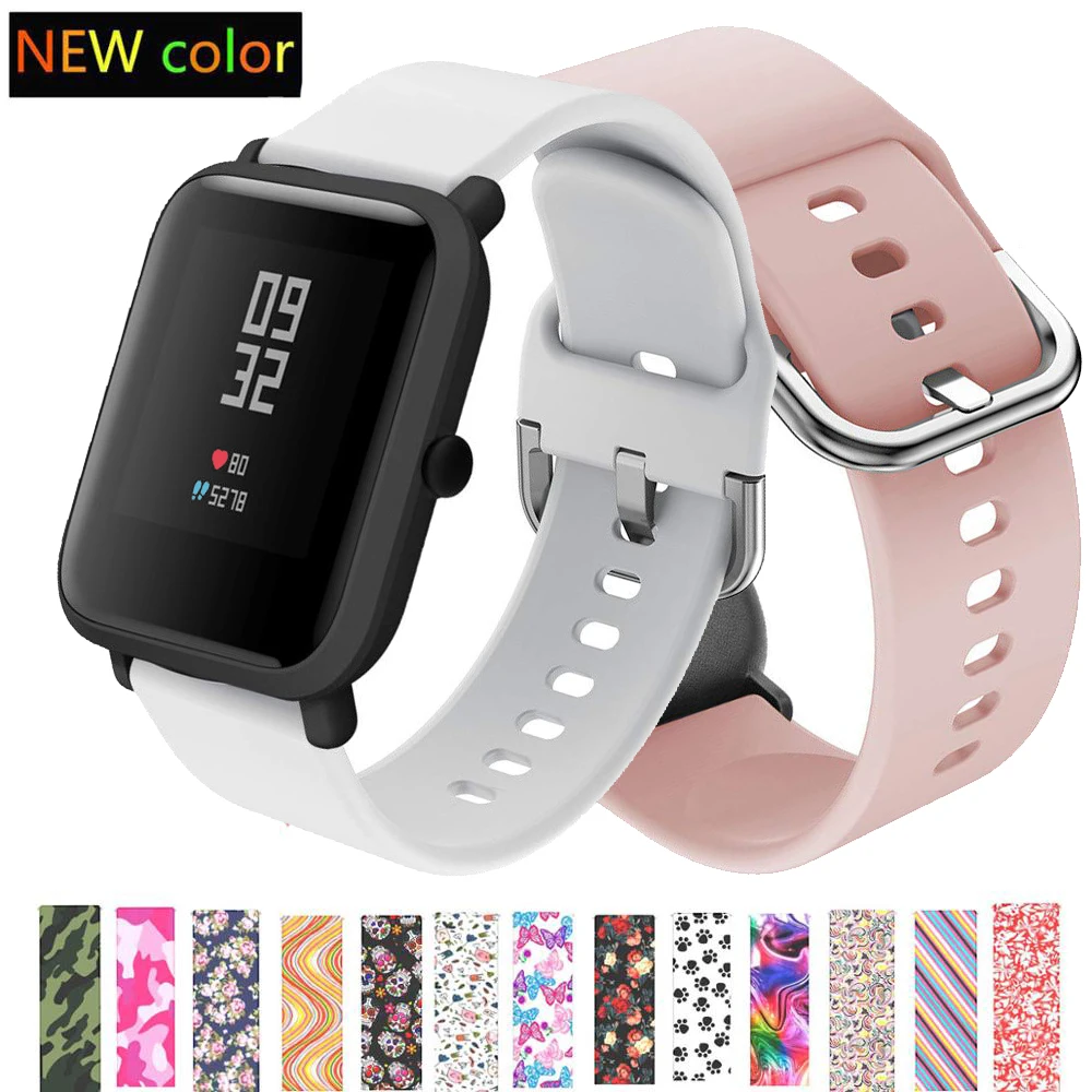 Amazfit ремешок Bip Band Силиконовый ремешок для часов 20 мм ремешок galaxy Watch active/Garmin vivoactive 3