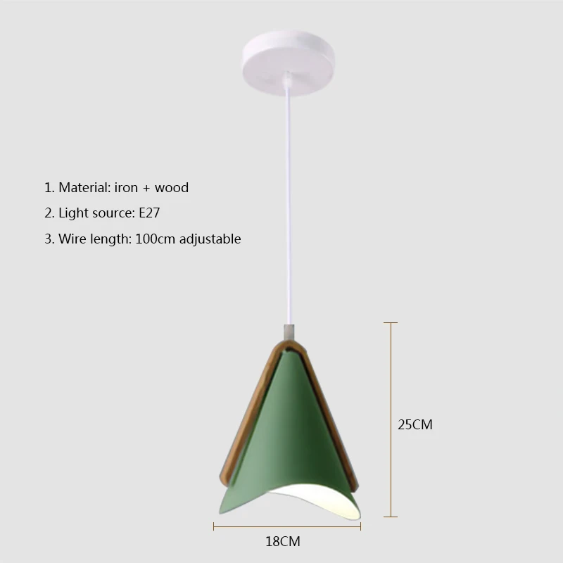 Lámpara nórdica de araña LED E27 sencilla, creatividad, moderna, de hierro y madera, para interior, dormitorio, estudio, sala de estar, accesorio de luz colgante