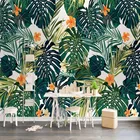 3D-обои на заказ, современные фотообои с тропическими растениями и листьями, настенные фрески для гостиной, столовой, фоновая живопись, фрески на стену