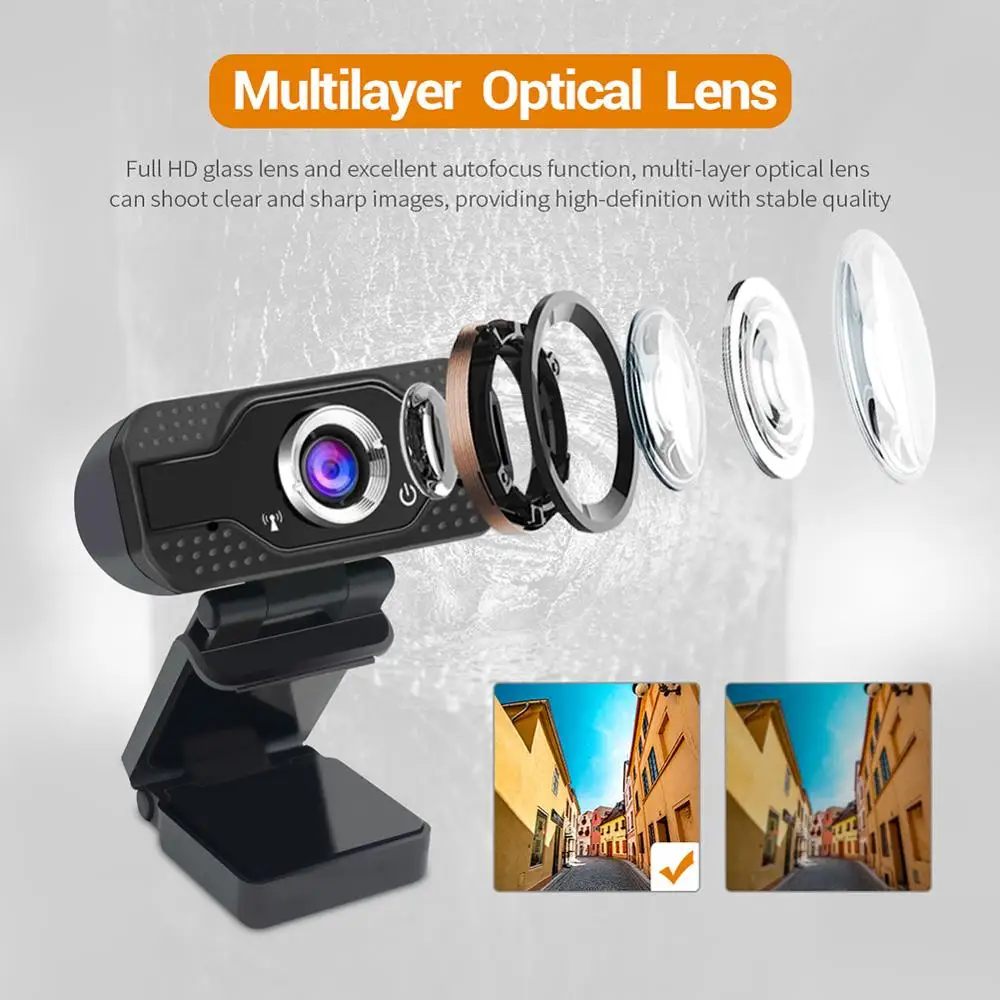 

Widescreen Video Work Home Accessories 3.6M 1080P HD Live Streaming USB Camera Online Courses Video DVR Cam Recorder with Mic