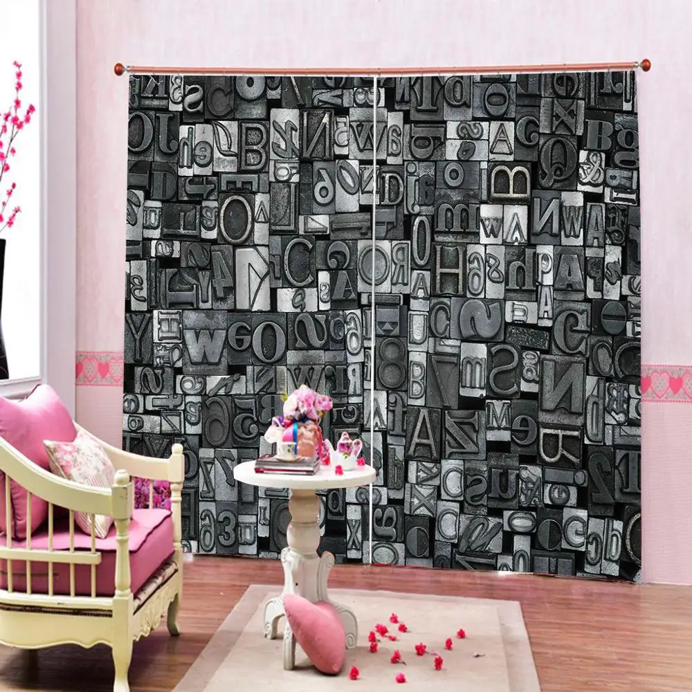 Английский алфавит шторы макро большие текстовые надписи Настройка