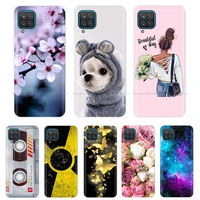 soft silicon cover for samsung galaxy a12 case cute flower cat bumper for samsung a12 phone case cover for samsung a12 a 12 6 5