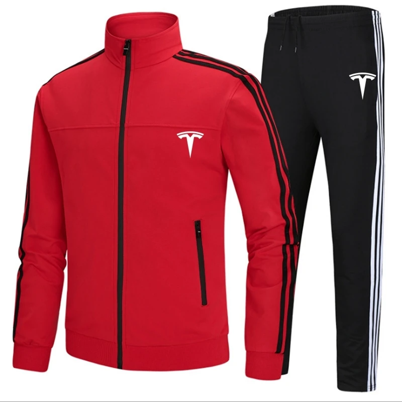 

Мужской спортивный костюм из 2 предметов Tesla, толстовка с капюшоном и брюки, пуловер, повседневная одежда, новинка 2021