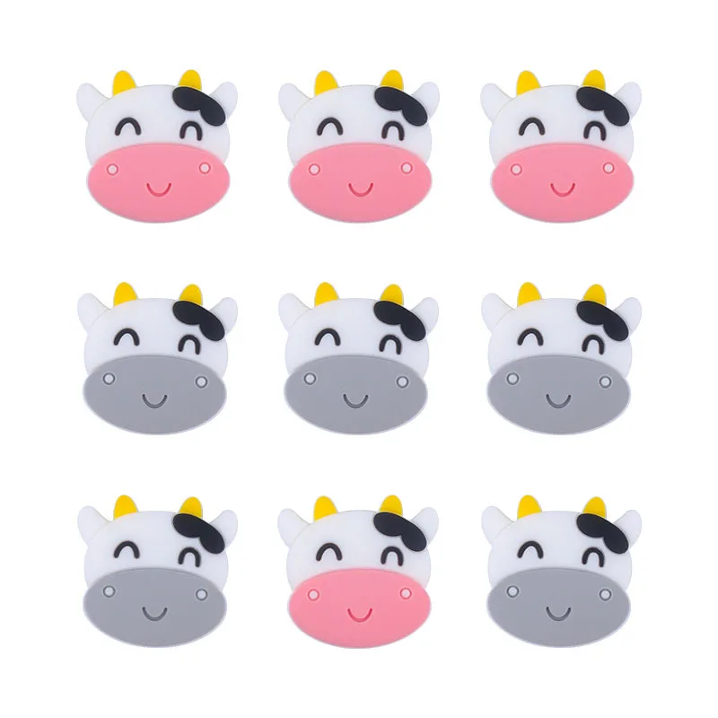 10 unids/lote Animal para fabricaci&oacute;n de joyas cuentas de silicona de grado de alimentos de beb&eacute;, granos DIY pulsera chupete dentici&oacute;n reci&eacute;n nacido accesorios Juguetes-3