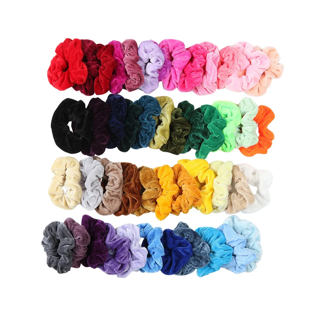 Multicolor 47 шт. вельветовые эластичные женские обручи или аксессуары для волос для девочек 1 дюжина высокого качества индивидуальная Прямая поставка 20H - Цвет: Multicolor