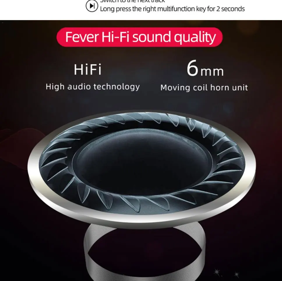 Jinreach A6S Bluetooth наушники V5.0 Беспроводные наушники стерео бас гарнитура с шумоподавителем с микрофоном