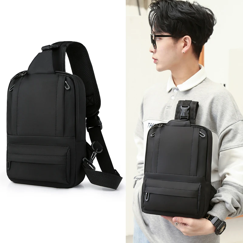 

Модная Новая мужская нагрудная сумка через плечо, дизайнерский ранец из ткани Оксфорд, повседневная короткая дорожная спортивная сумка для...