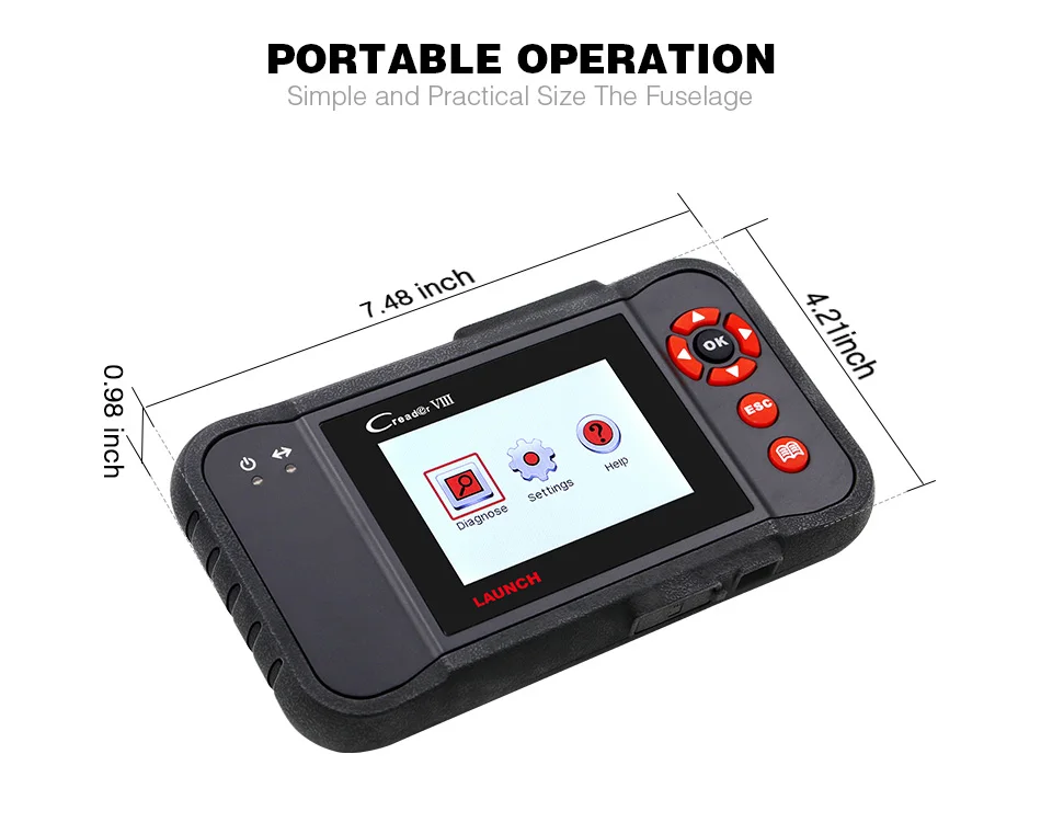 

LAUNCH X431 Creader VIII OBD2 Engine ABS Airbag SRS AT diagnostic tool OBDII Code Reader EPB Oil SAS reset free update PK crp123