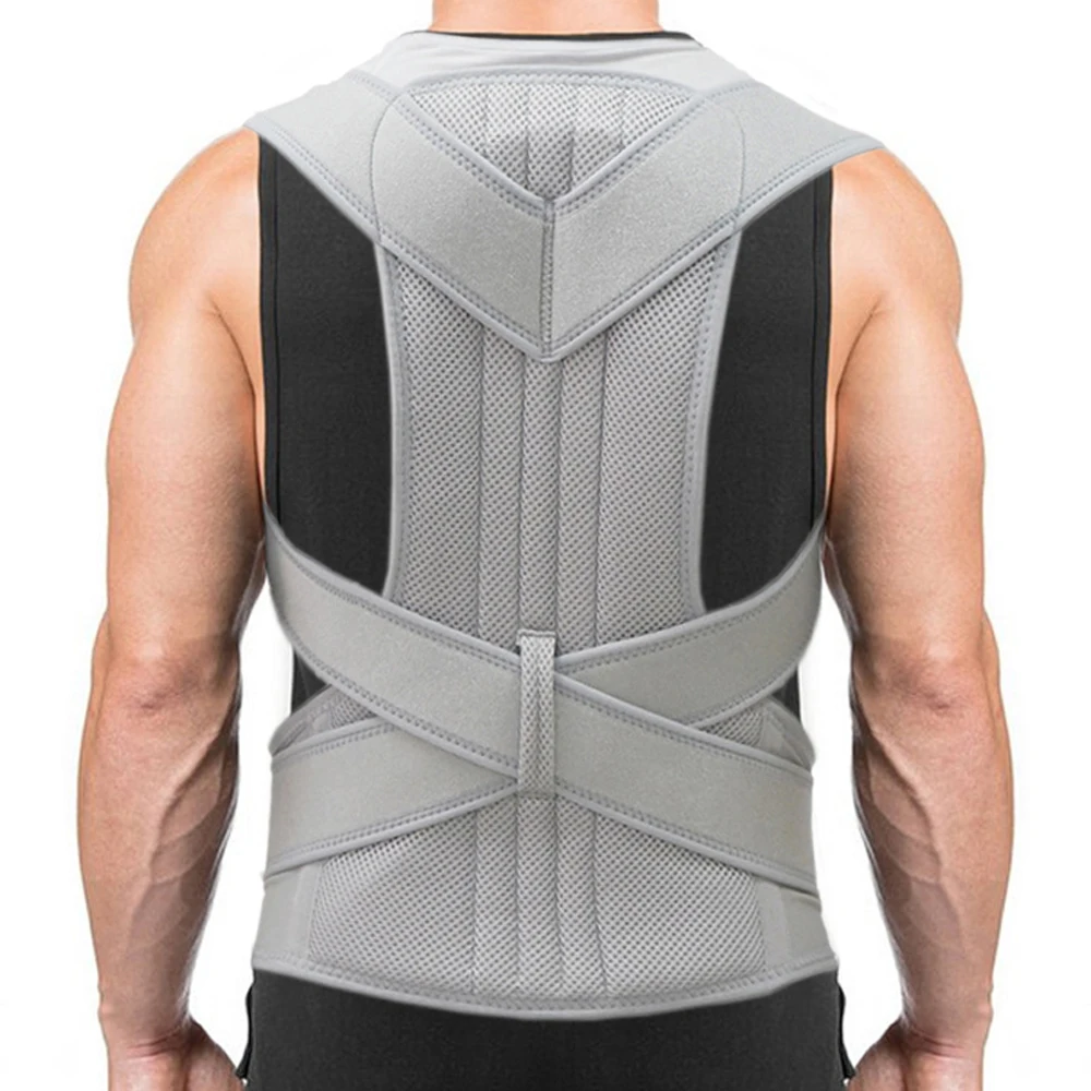 

Регулируемый дышащий ортопедический плечевой Корректор осанки спины позвоночника с поддерживающим поясом для ходьбы сидя Корректор осанк...