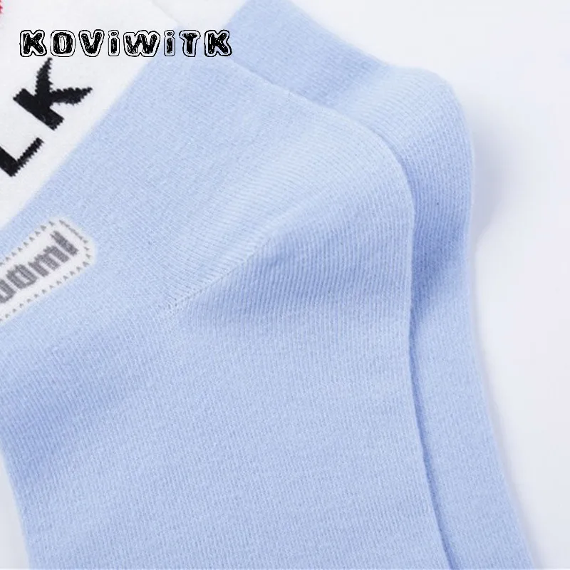 Зимние Короткие хлопковые носки с фруктами/буквами для женщин забавные женские