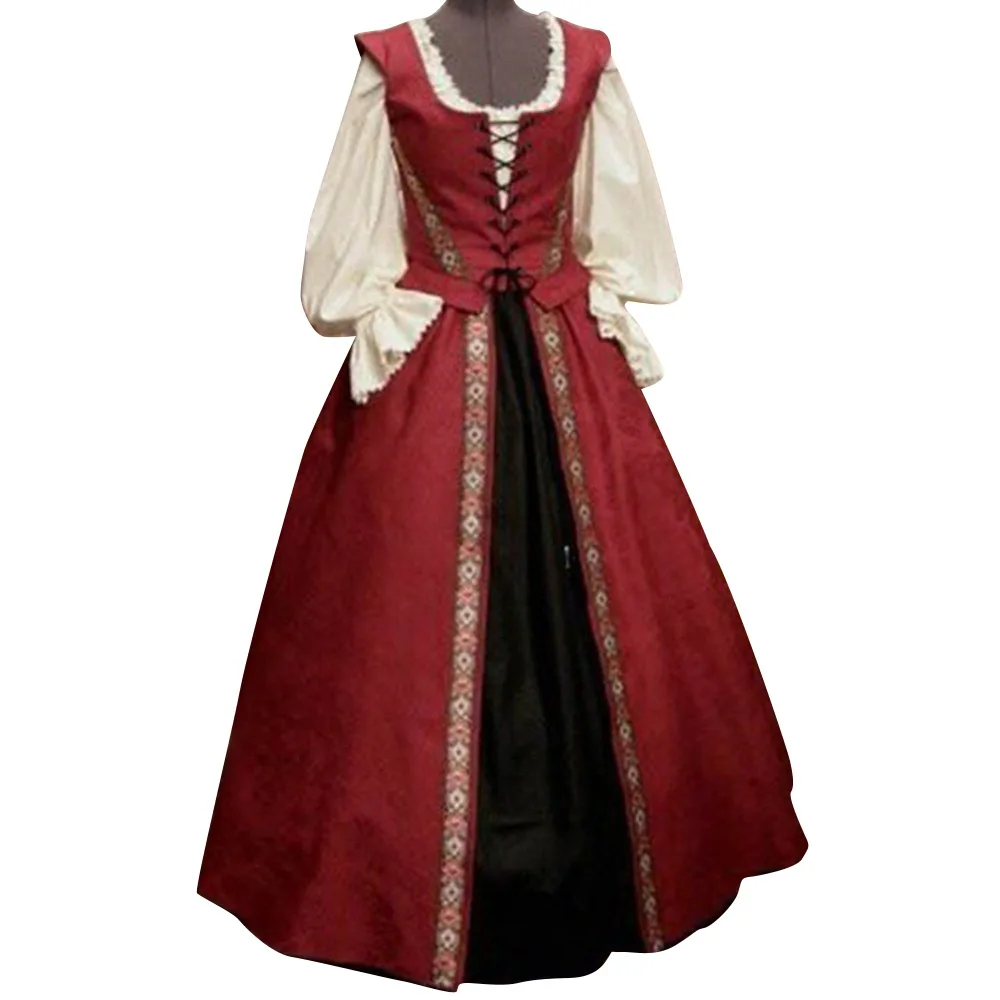 Женское платье 18th Century возрождения средневековый костюм с пышными рукавами