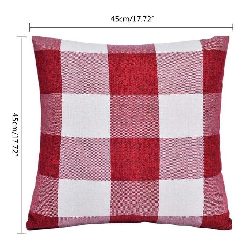 

3pcs/set Classic Retro Checkered Linen Pillowcase Back Cushion Cover for Bedroom XXFF