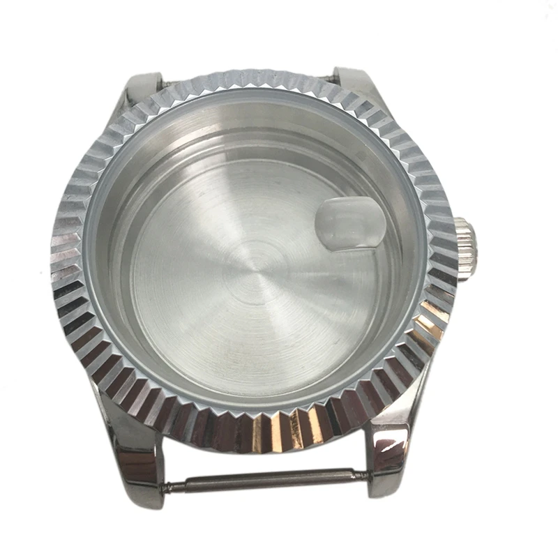 

40mm Case Sapphire Glass Steel Watch Case Fit Mingzhu DG2813/5833 Auto Movement Back Transparent Glass