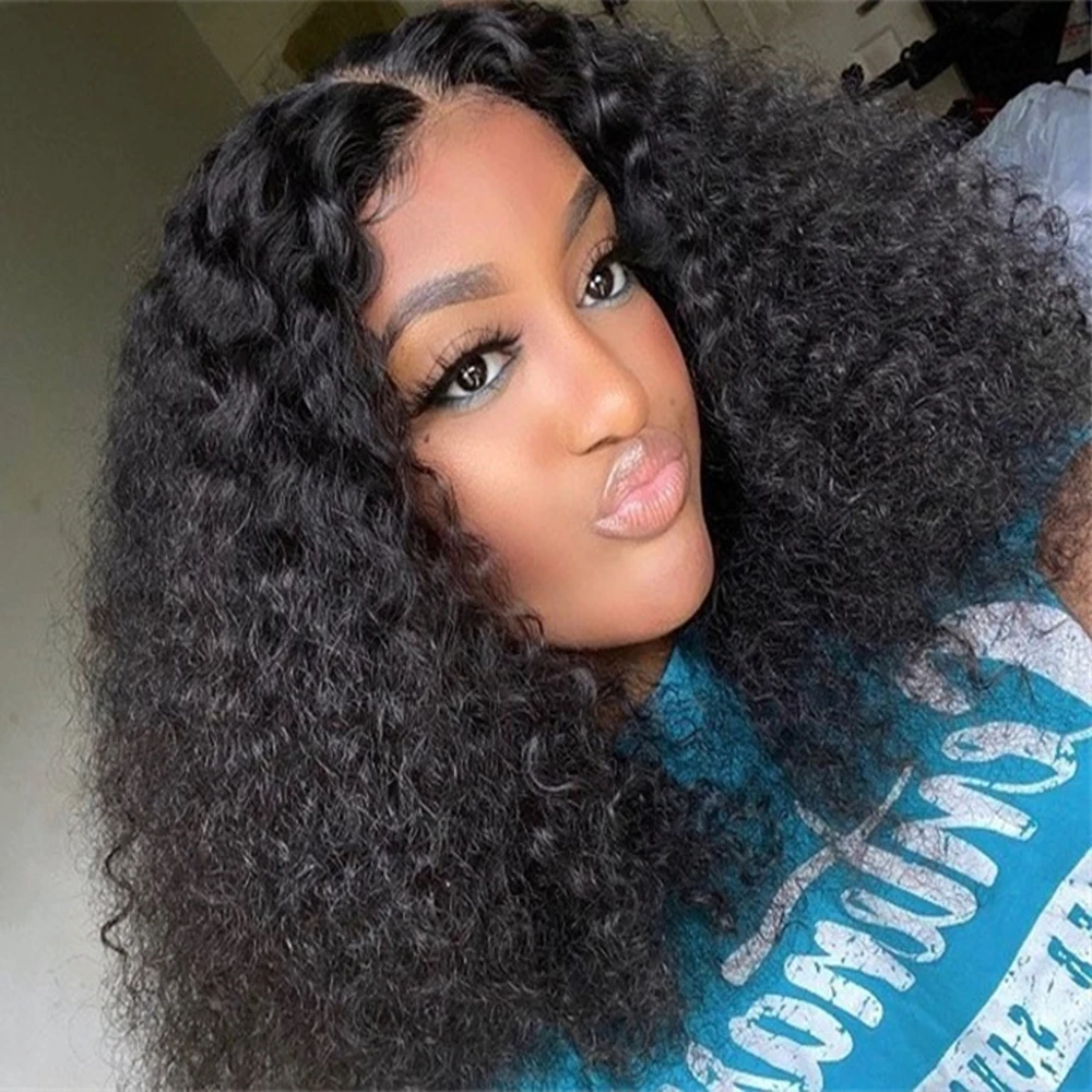 

Peruvian Kinky Curly Full Lace Wigs Glueless Remy Human Hair150% Density 26inches.