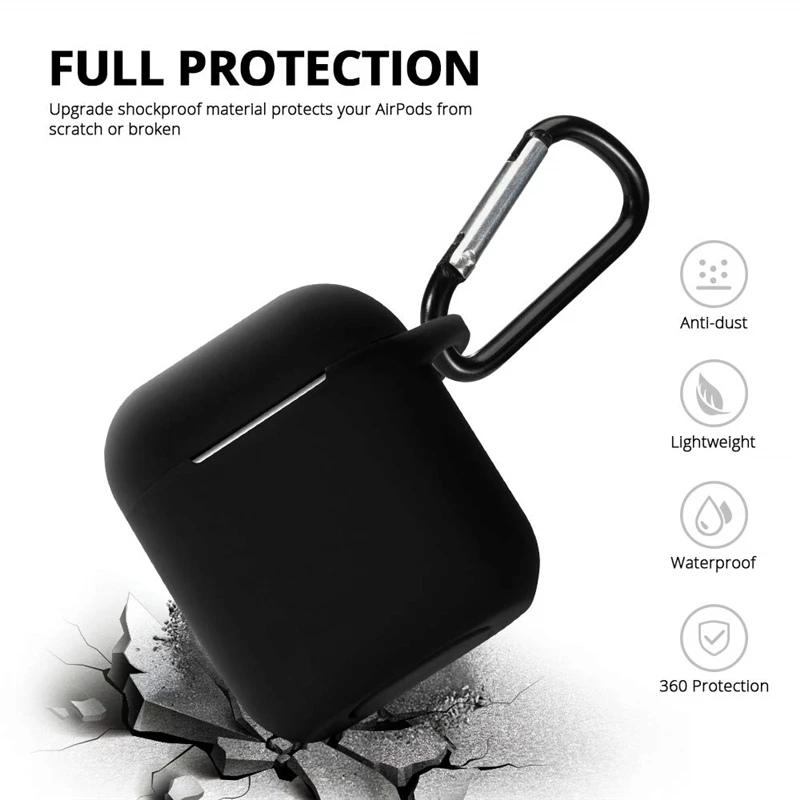Чехол для наушников Apple Airpods мягкий силиконовый чехол из ТПУ с полным покрытием 360