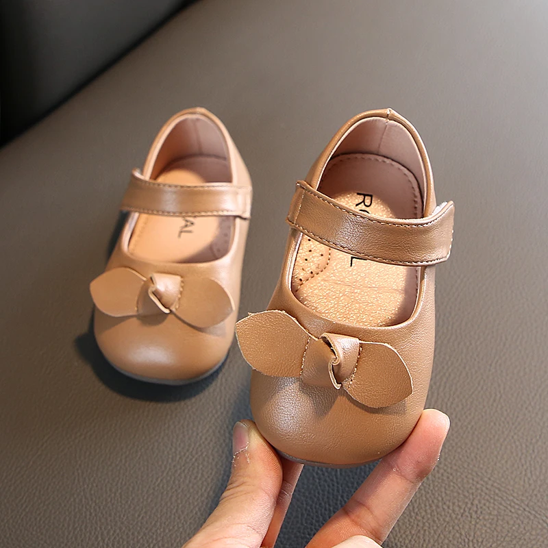 Однотонная обувь для отдыха из искусственной кожи маленьких девочек Детские