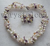 white pearls earrings necklace real natural freshwater pearl necklaces semi precious stone sets