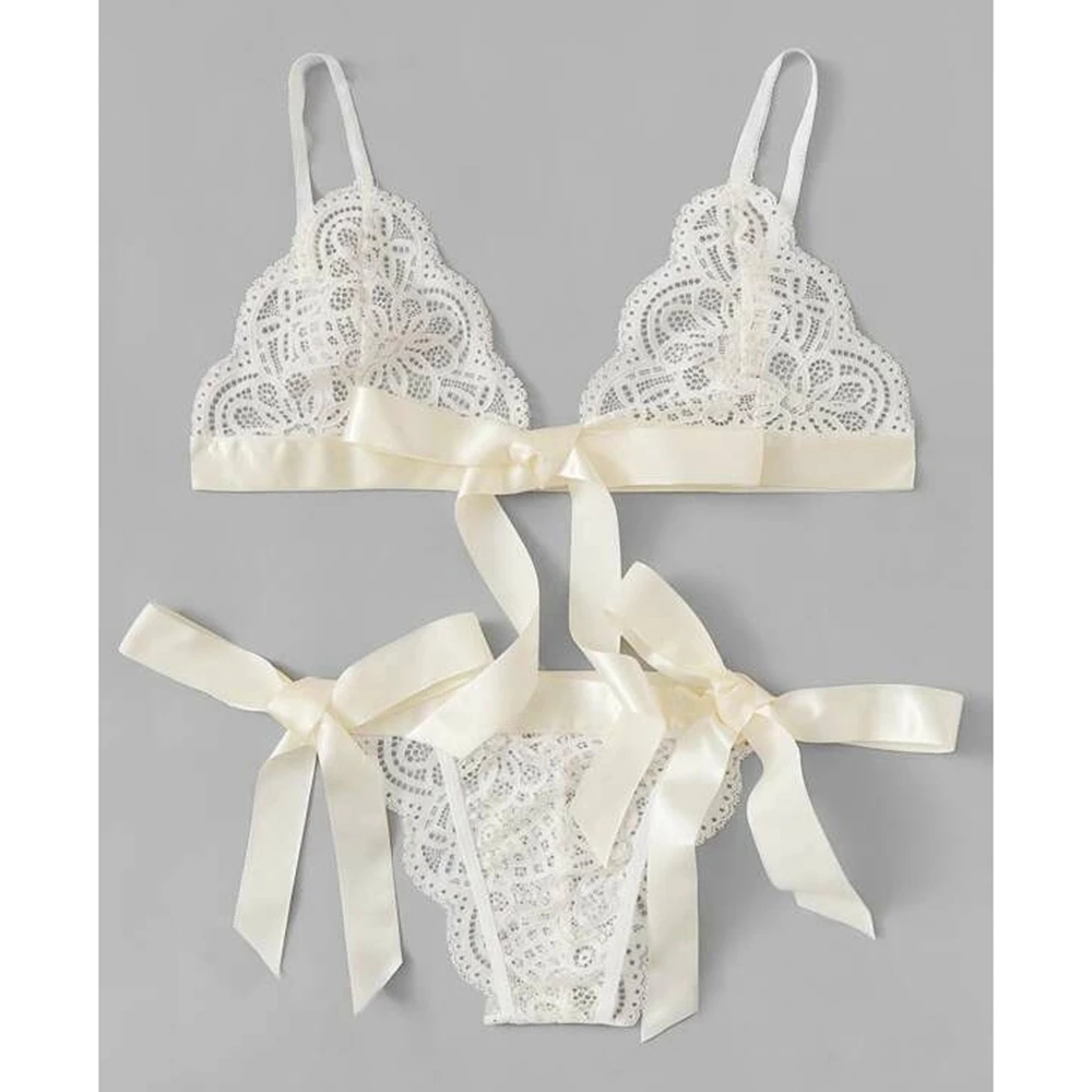 Комплект сексуального нижнего белья из 2 предметов кружевное белье ажурный