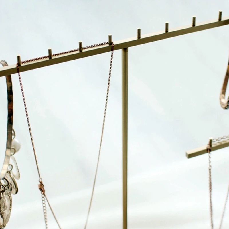 

Metal Necklace Display Stand, Polygonal Natural Marble Gold Jewelry Stand, Jewelry Stand