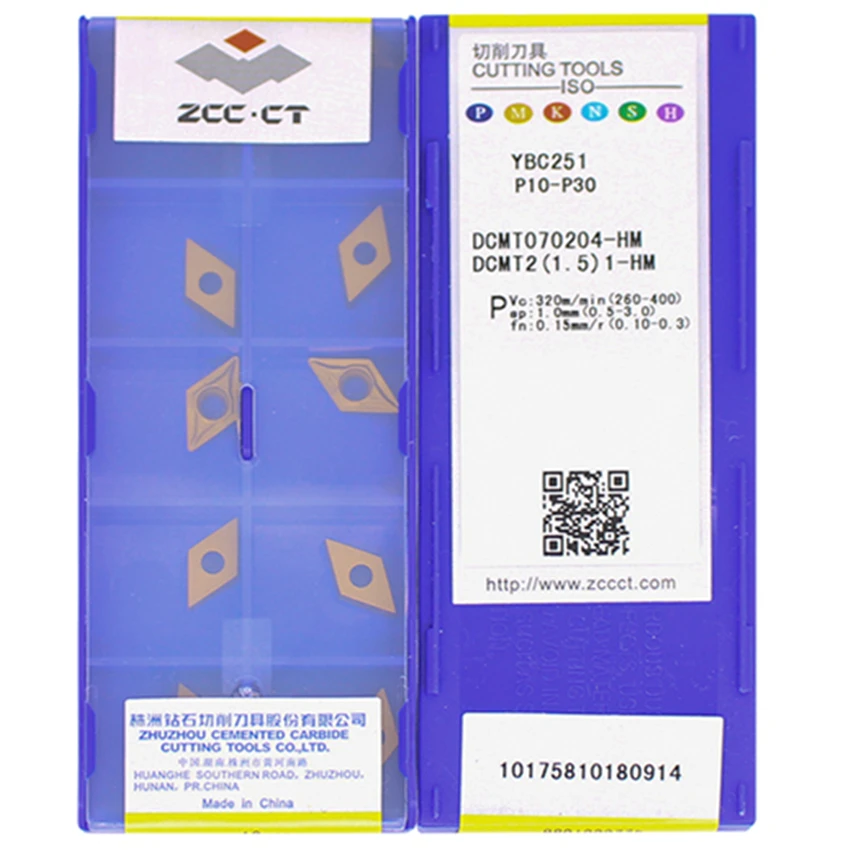 

Режущий нож ZCC.CT про DCMT070204-HM YBC251/DCMT070208-HM YBC251/DCMT070204-HM YBC252/DCMT070208-HM YBC252 ЧПУ карбдная Вставка 10 шт./кор.