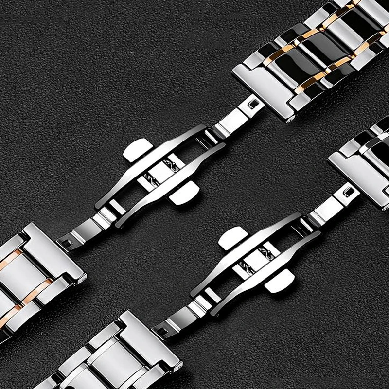 Strap Watchband Stainless Steel Series 5 4 3 2 1 Ceramic 5 4 44mm 40mmm Link Bracelet Iwatch 42mm 38mm for Apple Watch Band 22cm