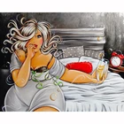 Домашний декор 5D Алмазная вышивка сигнализации картина с часами пикантные Для женщин полный круглый бриллиант дрель крест номер стежка картина напиток подарок стены искусства