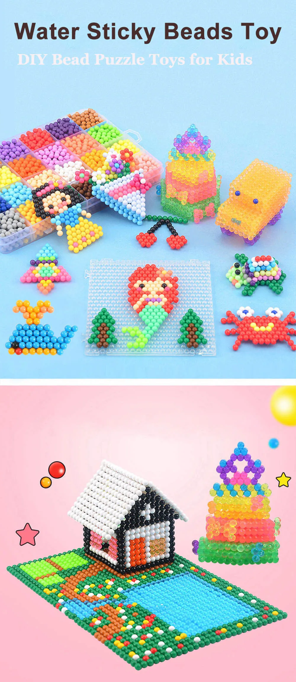 DIY 3D бусина Обучающие игрушки-головоломки 11400 шт водные липкие бусины игрушка ручная работа для детей волшебный шарик