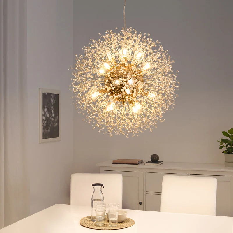 

2020 Modern Crystal Dandelion Chandelier Lighting Pendant Lamp For Living Room Dining Room Home Decoration WF-P12