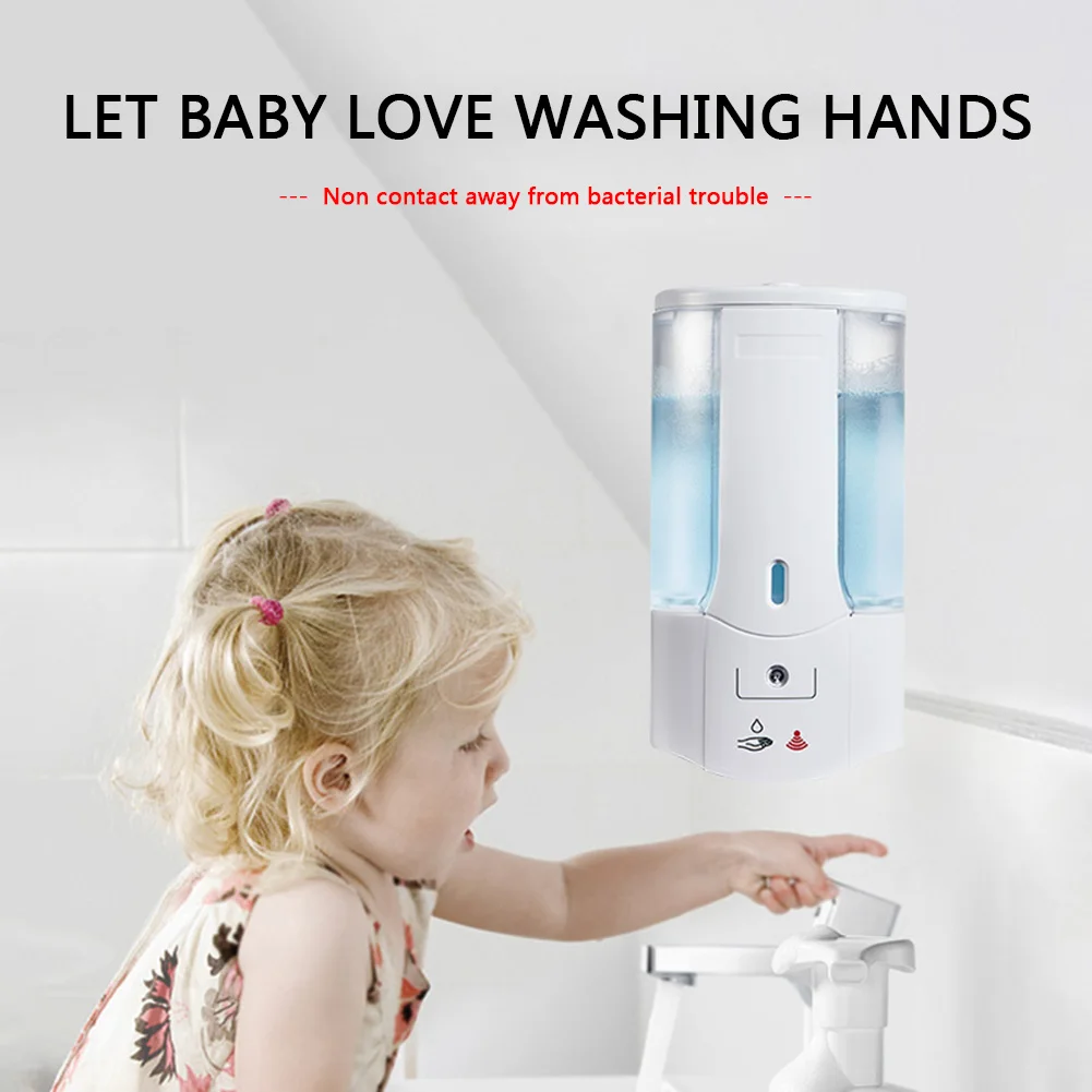 

Home Hand Washing Infrared Pump Container 450ml Automatic Soap Liquid Dispenser Plastic Detergent Shampoo Dispensers