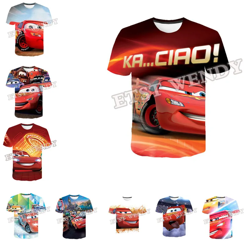 

4-14 Year boys T shirt Girls New 3D Print Cool Cars t shirt for Unisex Tops Cartoon Clothes Funny Short Sleeve Summer Casual top
