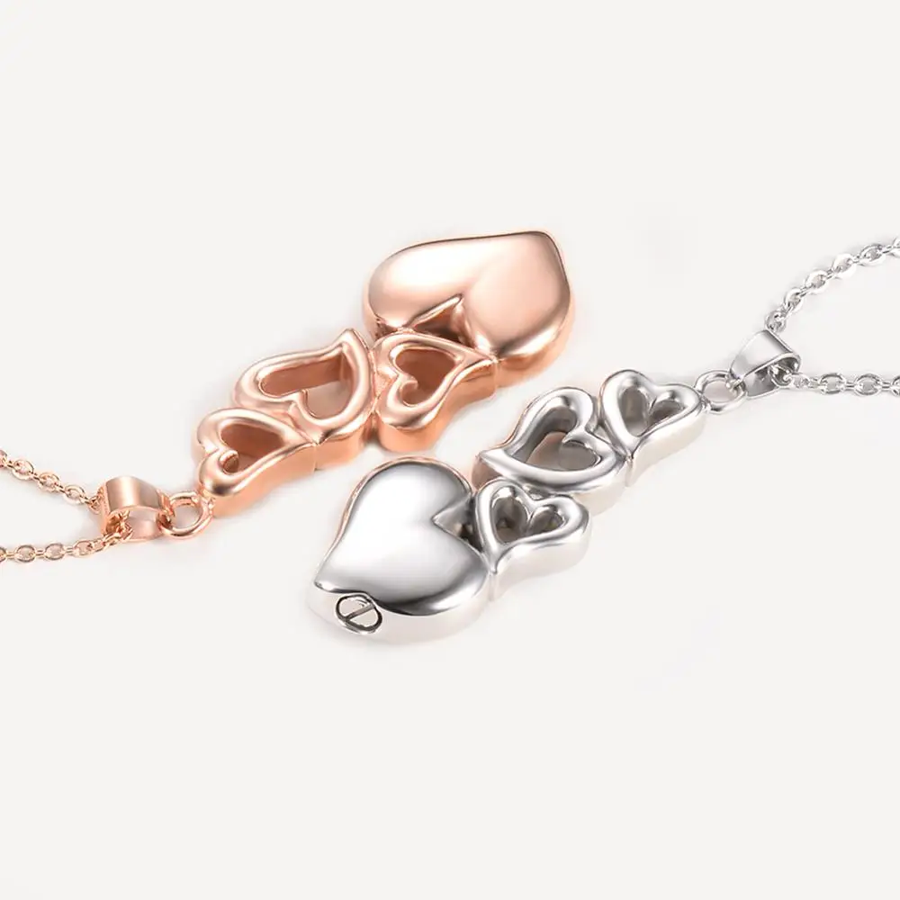 Из нержавеющий стали памятный ювелирные изделия 4 сердечко Кремация урн для